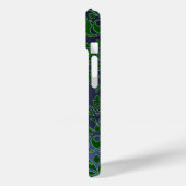 COQUES Case-Mate iPhone BLEU VERT DAMASK MONOGRAMME EN PIERRE DE GEMME (Verso / Gauche)