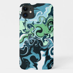 Case-Mate iPhone Case Bleu, Vert et Blanc tourbillons Abstrait Fluid Art