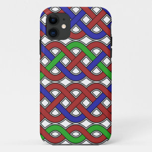 Coque iPhone 11 Bleu, vert et rouge céleste noeuds