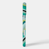 Coques Case-Mate iPhone Bleu Vert noir Chevron Motif simple Monogramme (Verso / Droite)