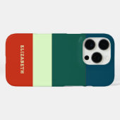 Coques Case-Mate iPhone Bleu, Vert Orange Motif Personnalisé (Verso (horizontal))