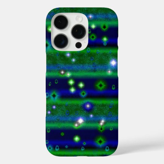 Coques Case-Mate iPhone Bleu vert rayures avec étoiles et Raindrops (Verso)