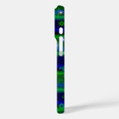 Coques Case-Mate iPhone Bleu vert rayures avec étoiles et Raindrops (Verso / Gauche)