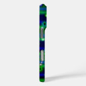 Coques Case-Mate iPhone Bleu vert rayures avec étoiles et Raindrops (Verso / Droite)