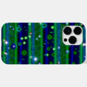 Coques Case-Mate iPhone Bleu vert rayures avec étoiles et Raindrops (Verso (horizontal))