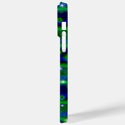 Coques Case-Mate iPhone Bleu vert rayures avec étoiles et Raindrops (Verso / Gauche)