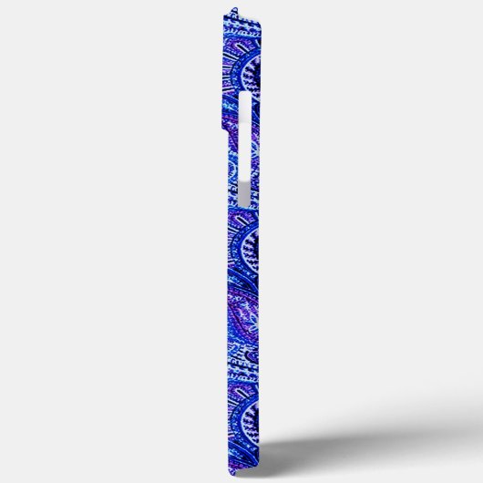 Coques Case-Mate iPhone Bleu Vibrant Paisley (Verso / Gauche)