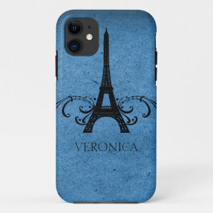 Coque iPhone 11 Bleu Vintage Français