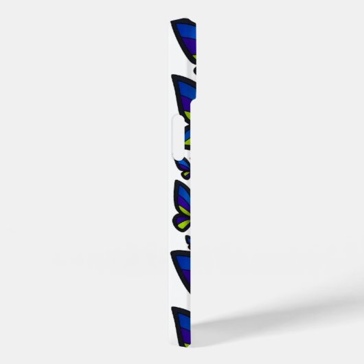 Coques Case-Mate iPhone Bleu violet ailes vertes maintenant (Verso / Droite)