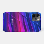 Coques Case-Mate iPhone Bleu violet rose apparence en métal, nom Texte bla (Dos (Horizontal))