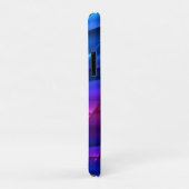 Coques Case-Mate iPhone Bleu violet rose apparence en métal, nom Texte bla (Dos/Droite)