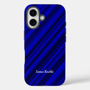 Coques iPhone 16 Bleu Woodgrain personnalisé