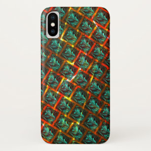 Case-Mate iPhone Case Bleu "yeux encadrés", carré, rayures ou râpe rouge