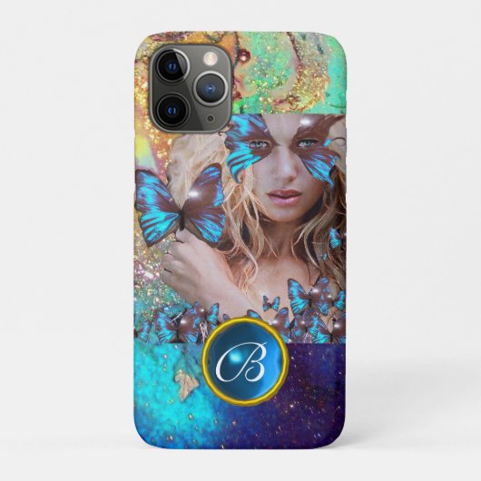 COQUES Case-Mate iPhone BLEUE BÂTIMENT LADY, TURQUOISE GOLD SPARKLE GEM MO (Dos)