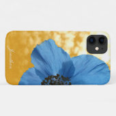Coques Case-Mate iPhone BLEUE POPPY fleur ciel doré (Dos (Horizontal))