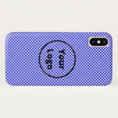Coques Case-Mate iPhone Bleus et white checker board (Dos (Horizontal))