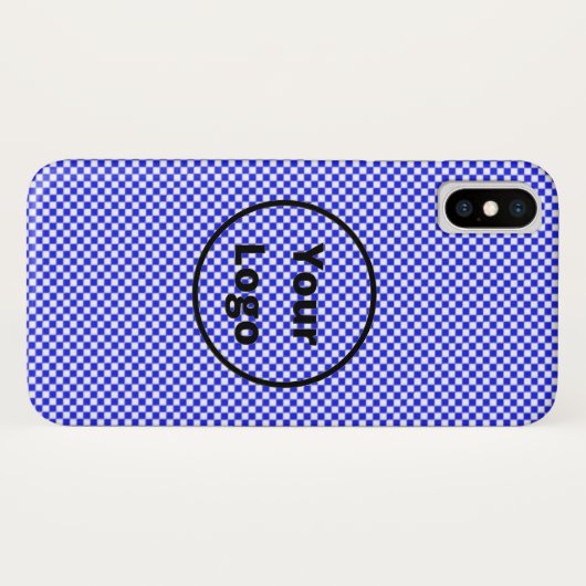 Coques Case-Mate iPhone Bleus et white checker board (Dos (Horizontal))