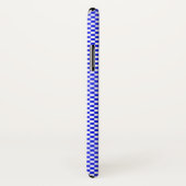 Coques Case-Mate iPhone Bleus et white checker board (Dos/Droite)