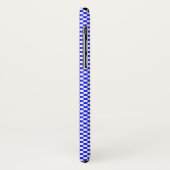 Coques Case-Mate iPhone Bleus et white checker board (Dos/Gauche)