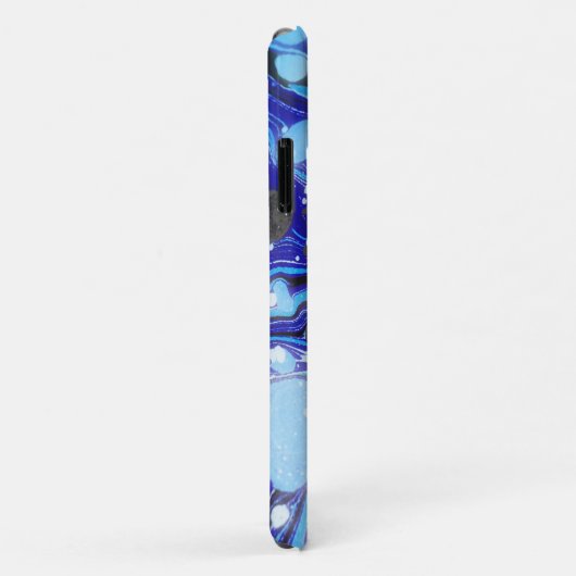 Coques Case-Mate iPhone Bleus rétro Art Abstrait (Dos/Droite)