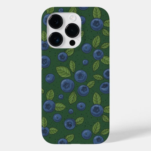 Coques Case-Mate iPhone Bleus sur vert foncé (Verso)