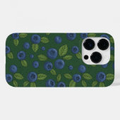 Coques Case-Mate iPhone Bleus sur vert foncé (Verso (horizontal))