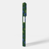 Coques Case-Mate iPhone Bleus sur vert foncé (Verso / Droite)
