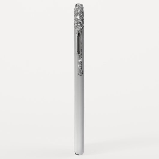 Coques Case-Mate iPhone Bling argenté | Monogramme Parties scintillant éti (Dos/Droite)