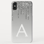 Coques Case-Mate iPhone Bling argenté | Monogramme Parties scintillant éti (Dos)