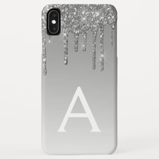 Coques Case-Mate iPhone Bling argenté | Monogramme Parties scintillant éti (Dos)