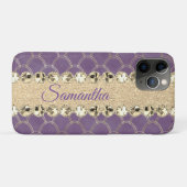 Coques Case-Mate iPhone Bling Diamant à huile violet et or        (Dos (Horizontal))