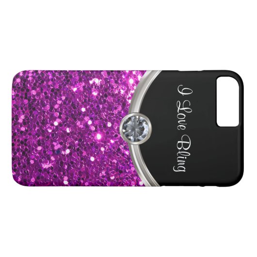 Coques Case-Mate iPhone Bling élégant pourpre (Dos (Horizontal))