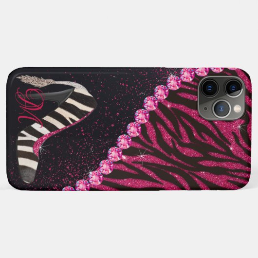 Coques Case-Mate iPhone Bling Sparkle Diamond Parties scintillant Zebra ro (Dos (Horizontal))