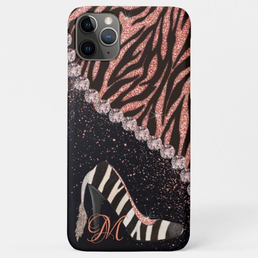 Coques Case-Mate iPhone Bling Sparkle Diamond Parties scintillant Zebra Ro (Dos)