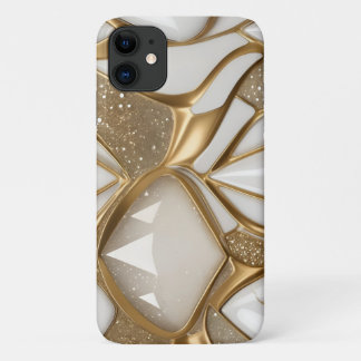 Case-Mate iPhone Case Bling White Gold Abstrait w Pave Diamonds Parties 