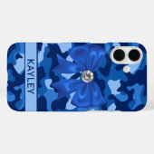 Coques Case-Mate iPhone Blingy Blue Camouflage Personalized (Verso (horizontal))