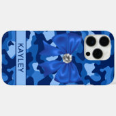 Coques Case-Mate iPhone Blingy Blue Camouflage Personalized (Verso (horizontal))