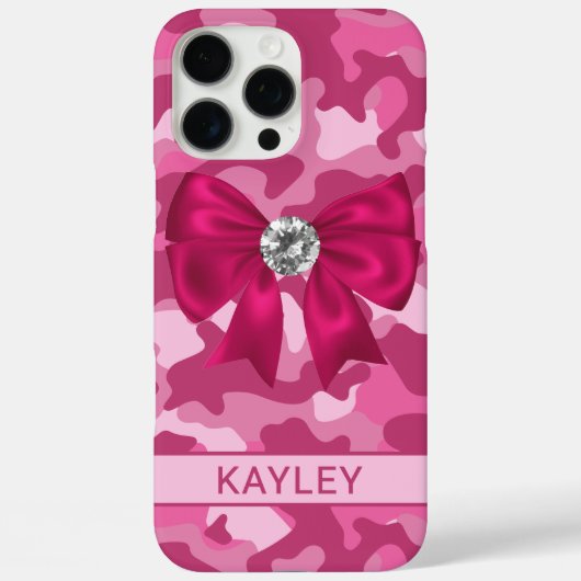 Coques Case-Mate iPhone Blingy Pink Camouflage Personalized  (Verso)