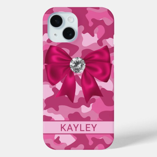 Coques Case-Mate iPhone Blingy Pink Camouflage Personalized (Verso)