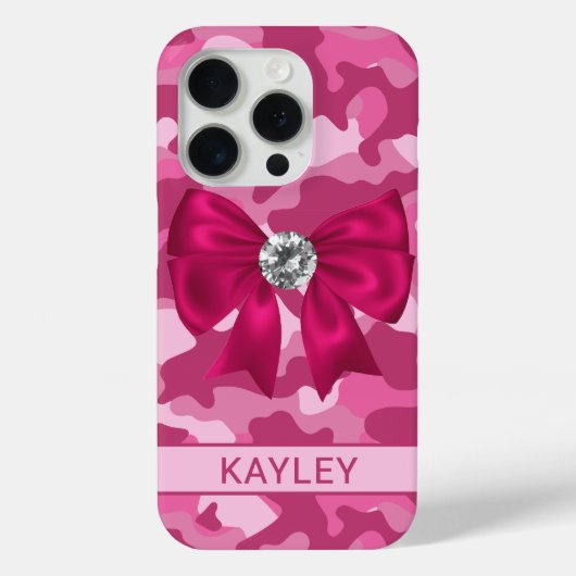 Coques Case-Mate iPhone Blingy Pink Camouflage Personalized (Verso)