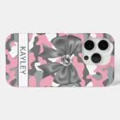 Coques Case-Mate iPhone Blingy Pink Gray Camouflage Personalized (Verso (horizontal))