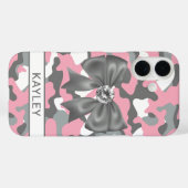 Coques Case-Mate iPhone Blingy Pink Gray Camouflage Personalized (Verso (horizontal))