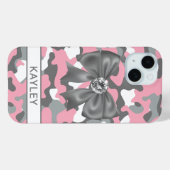 Coques Case-Mate iPhone Blingy Pink Gray Camouflage Personalized (Verso (horizontal))