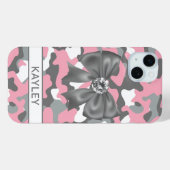 Coques Case-Mate iPhone Blingy Pink Gray Camouflage Personalized (Verso (horizontal))