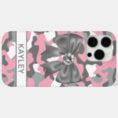 Coques Case-Mate iPhone Blingy Pink Gray Camouflage Personalized (Verso (horizontal))