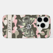 Coques Case-Mate iPhone Blingy Pink Green Camouflage Personalized (Verso (horizontal))