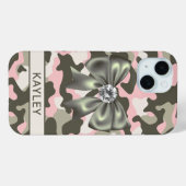 Coques Case-Mate iPhone Blingy Pink Green Camouflage Personalized (Verso (horizontal))