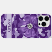 Coques Case-Mate iPhone Blingy Purple Camouflage Personalized (Verso (horizontal))