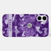 Coques Case-Mate iPhone Blingy Purple Camouflage Personalized (Verso (horizontal))