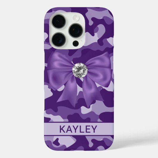 Coques Case-Mate iPhone Blingy Purple Camouflage Personalized (Verso)
